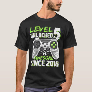 T-shirt Niveau 5 Déverrouillé Awesome 2016 Jeu Vidéo 5E Na