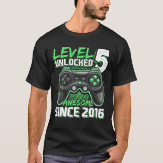 T-shirt Niveau 5 Déverrouillé Awesome 2016 Jeu Vidéo 5E Na