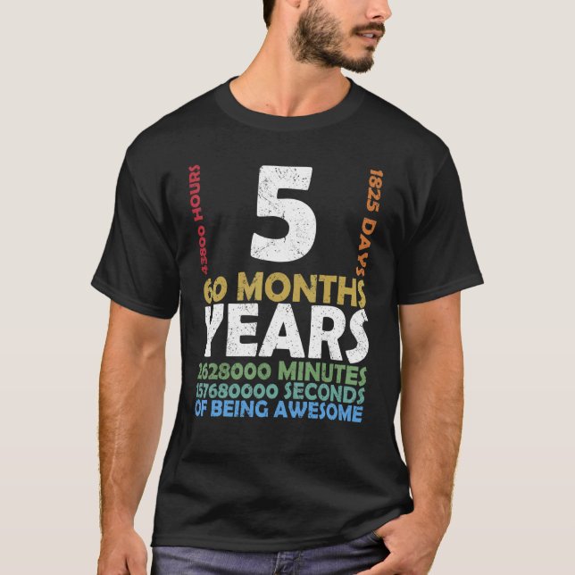 T-shirt Niveau 5 Jeu vidéo déverrouillé 5e anniversaire de (Devant)
