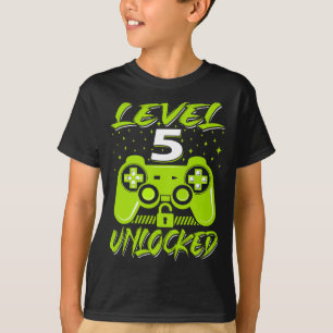 T-shirt Niveau 5 Jeu vidéo déverrouillé 5e Jeu d'anniversa