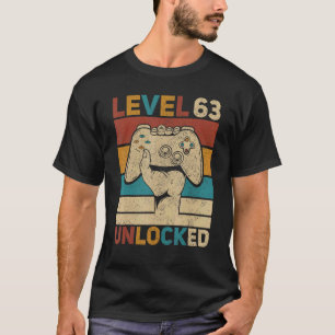 T-shirt Niveau 63 Déverrouillé 63ème anniversaire 63 ans J