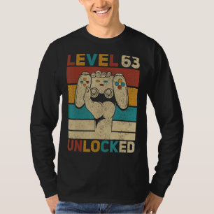 T-shirt Niveau 63 Déverrouillé 63ème anniversaire 63 ans J