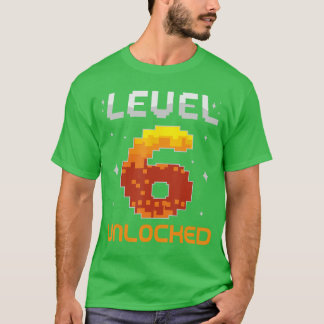 T-shirt Niveau 6 Débloqué 6e Anniversaire Si Ans Gamer G