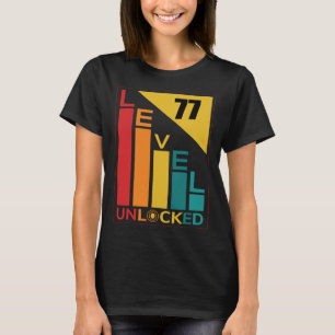 T-shirt Niveau 77 Déverrouillé Retro 77e Anniversaire Jeu 