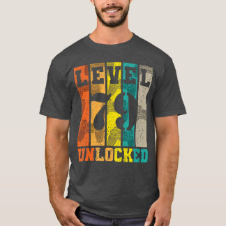 T-shirt Niveau 79 Débloqué 79e Anniversaire Jeux Joueur Ga