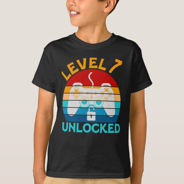 T-shirt Niveau 7 Anniversaire non verrouillé (Devant)