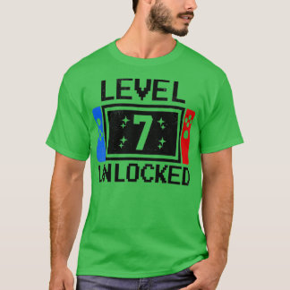 T-shirt Niveau 7 Anniversaires Garçons 7 Ans Jeux Vidéo Gi