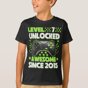 T-shirt Niveau 7 Déverrouillé Awesome 2015 jeu vidéo 7e na