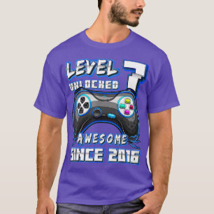 T-shirt Niveau 7 Déverrouillé Awesome 2016 jeu vidéo 7e na