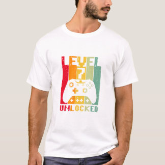 T-shirt Niveau 7 Déverrouillé Retro Vintage 7e Joueur d'an