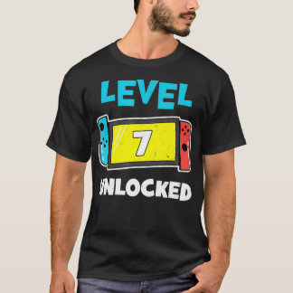 T-shirt Niveau 7 Gamer 7th Birthday Venin Video Gam