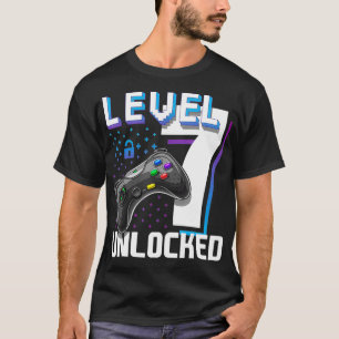 T-shirt Niveau 7 Jeu vidéo déverrouillé 7e Jeu d'anniversa