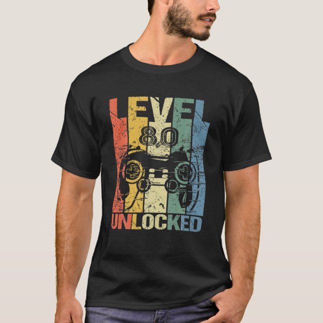 T-shirt Niveau 80 Déverrouillé Awesome 1942 Jeu Vidéo 80Th (Devant)