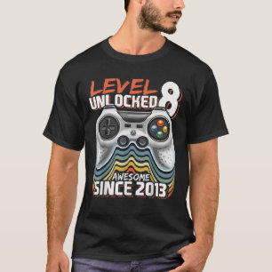 T-shirt Niveau 8 Déverrouillé Awesome 2013 Jeu vidéo 8e Na