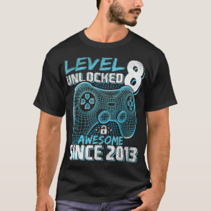 T-shirt Niveau 8 Déverrouillé Awesome 2013 Jeu vidéo 8e Na