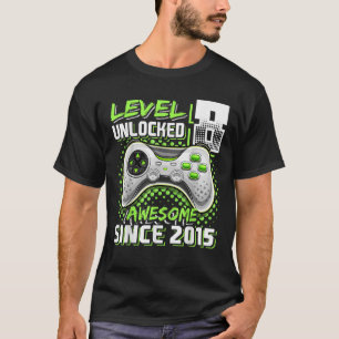 T-shirt Niveau 8 Déverrouillé Awesome 2015 jeu vidéo 8e na