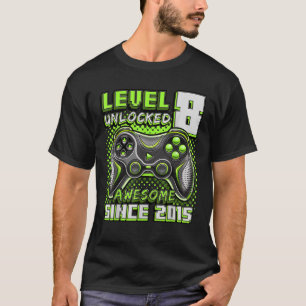 T-shirt Niveau 8 Déverrouillé Awesome 2015 jeu vidéo 8e na