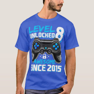 T-shirt Niveau 8 Déverrouillé Awesome 2015 jeu vidéo 8e na