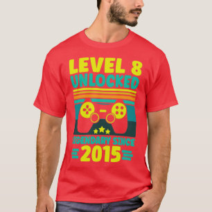 T-shirt Niveau 8 Déverrouillé Légendaire depuis 2015 8e an