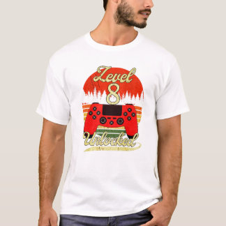 T-shirt Niveau 8 Garçons Filles Anniversaire Vidéo