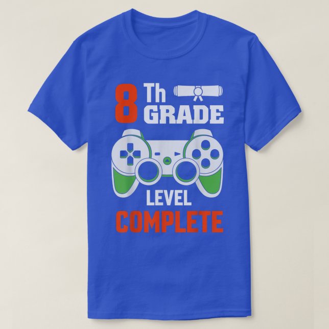 T-shirt Niveau 8e année Esprit complet d'un jeu vidéo  (Design devant)