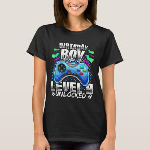 T-shirt Niveau 9 Débloqué Jeu Vidéo 9ème Anniversaire Game