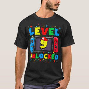 T-shirt Niveau 9 Débloqué Joueur de jeu vidéo 9e anniversa