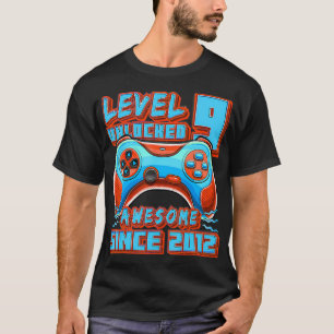 T-shirt Niveau 9 Déverrouillé Awesome 2012 jeu vidéo 9e na