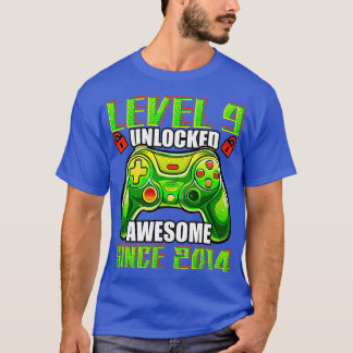 T-shirt Niveau 9 Déverrouillé Awesome 2014 jeu vidéo 9e na