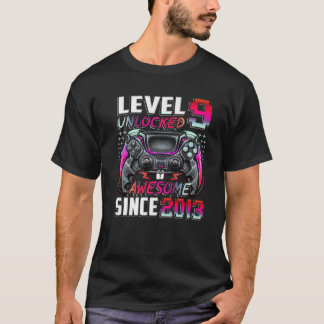 T-shirt Niveau 9 Déverrouillé Awesome Depuis 2013 9E Anniv