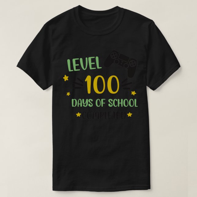 T-shirt Niveau amusant 100 jours d'école terminée Heureux  (Design devant)