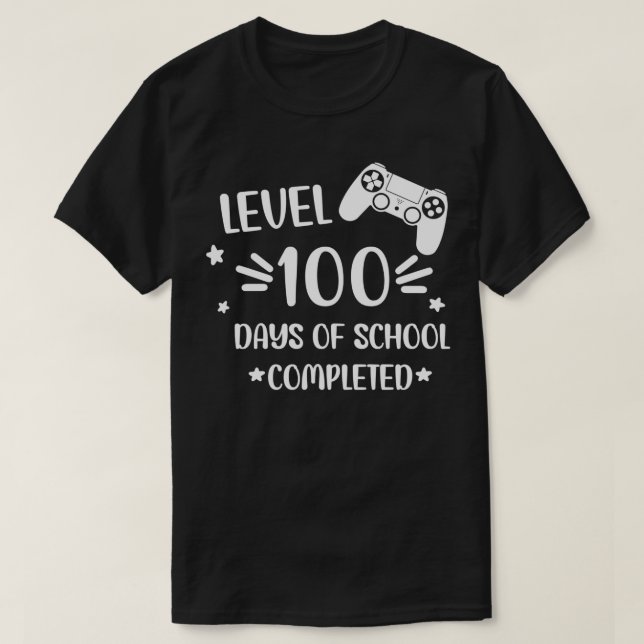 T-shirt Niveau amusant 100 jours d'école terminée Heureux  (Design devant)