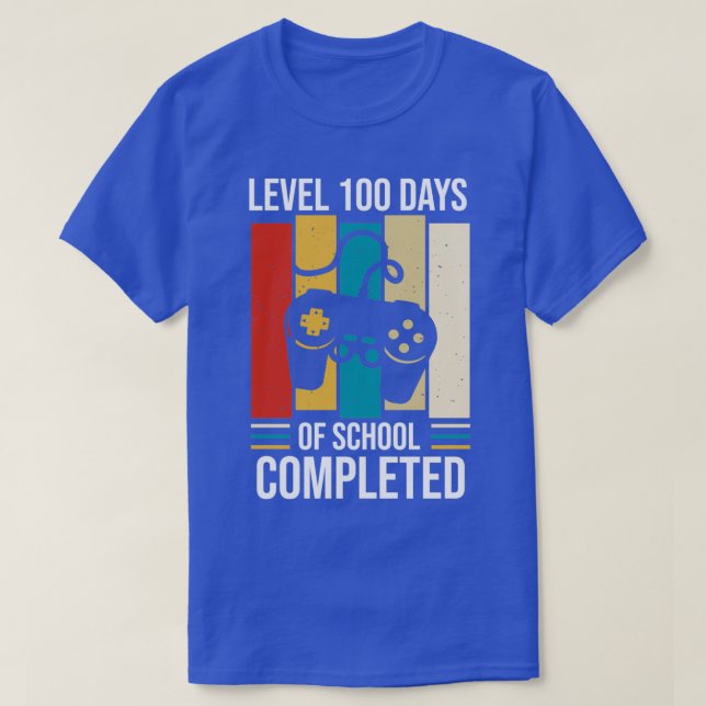 T-shirt Niveau amusant 100 jours d'école terminée Heureux  (Design devant)