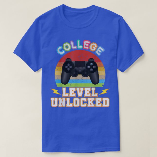 T-shirt Niveau Collège Déverrouillé Jeu Vidéo Retour À L'É (Design devant)