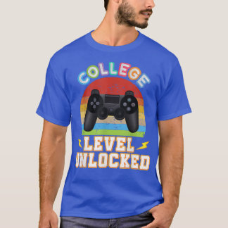 T-shirt Niveau Collège Déverrouillé Jeu Vidéo Retour À L'É