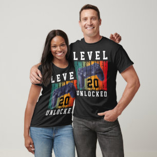 T-shirt Niveau d'anniversaire personnalisé Âge débloqué Jo