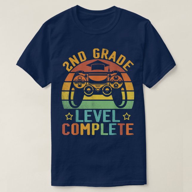 T-shirt Niveau de 2e année Niveau Complet Vidéo Jeu Cla (Design devant)