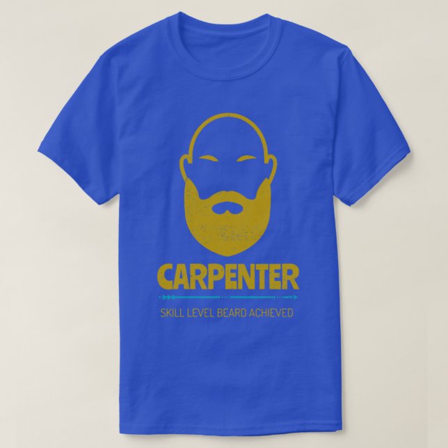 T-shirt Niveau de compétence du menuisier Beard atteint (Design devant)