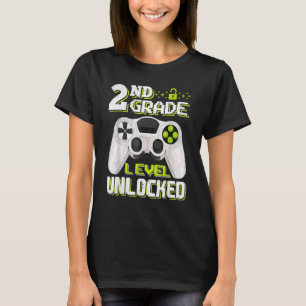 T-shirt Niveau de jeu vidéo débloqué Game On 2e année dos 