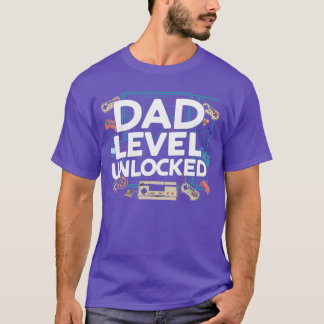 T-shirt Niveau de nouveau papa drôle débloqué jeu fête des
