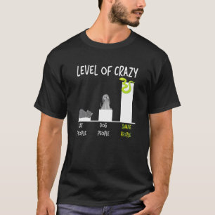 T-shirt Niveau de serpent de personnes folles de chats et