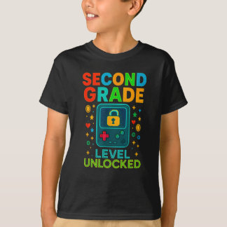 T-shirt Niveau Deuxième année débloqué Gamer Ck retour à l