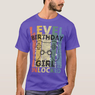 T-shirt Niveau Déverrouillé Jeu Vidéo Cadeaux De Fille Ann