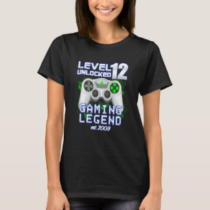 T-shirt Niveau Joueur déverrouillé 12ème anniversaire fête