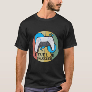 T-shirt Niveau noir homme30 Déverrouillé Funny Video Gamer