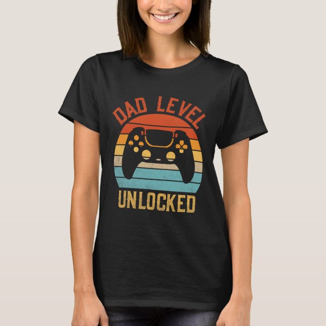 T-shirt Niveau Papa Déverrouillé - Jeu Lover Gamer Bientôt (Devant)