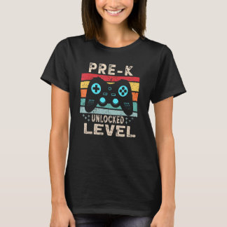 T-shirt Niveau Pré K Déverrouillé Jeu Vidéo Retour À L'Éco