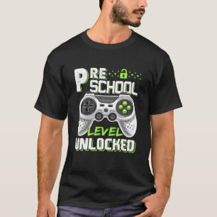 T-shirt Niveau Préscolaire Jeu Vidéo Déverrouillé Retour À