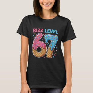 T-shirt Niveau Rizz 67 Alpha Argot Gén 67ème Numéro Glace 