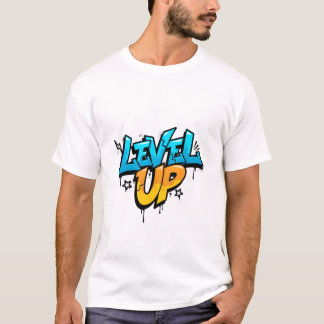 T-shirt Niveau supérieur Bleu Orange Graffiti 3D de jeu vi